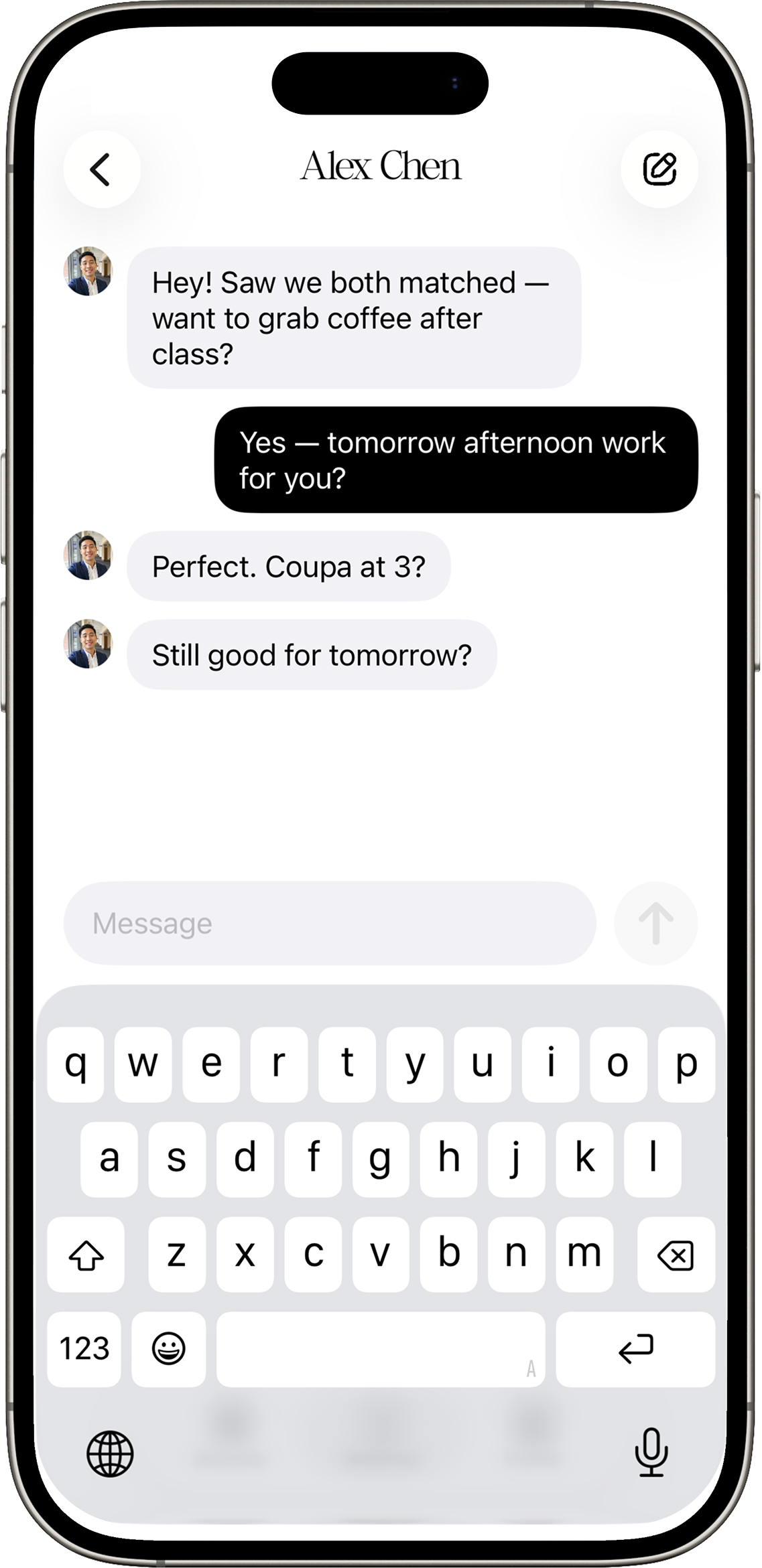 Gather chat with a matched classmate